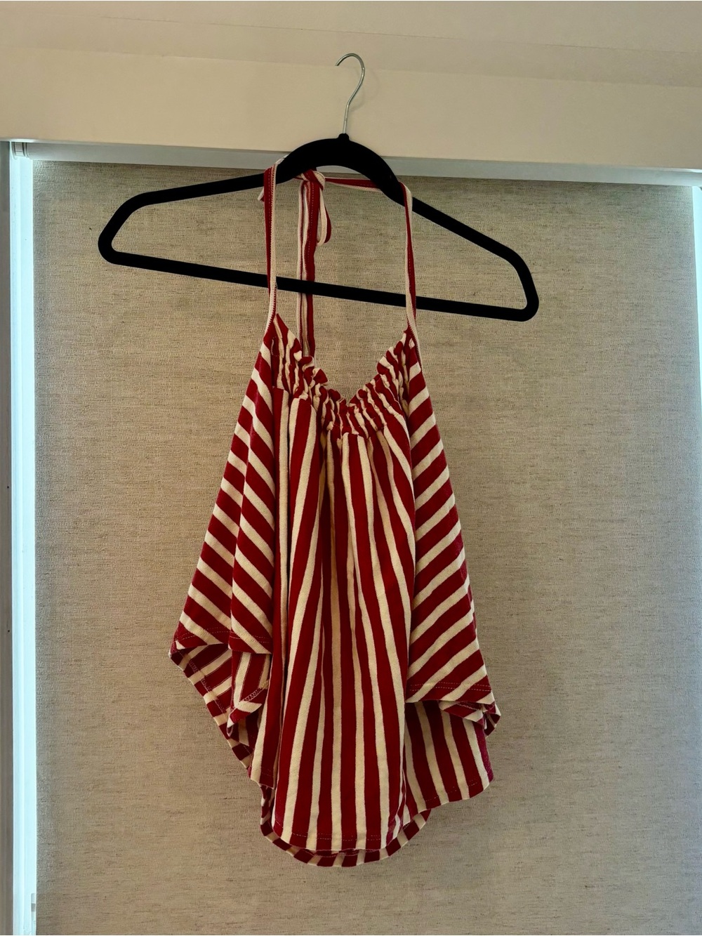 Free People Red and White Striped Halter Cami